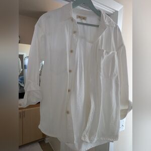 MADEWELL white oversized denim overshirt jacket